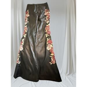 Driftwood Farrah Black Polyester Embroidered Side Jeans   27